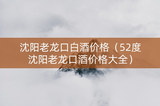 沈阳老龙口白酒价格（52度沈阳老龙口酒价格大全）