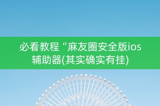 必看教程“麻友圈安全版ios辅助器(其实确实有挂)