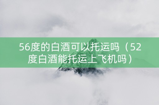 56度的白酒可以托运吗（52度白酒能托运上飞机吗）