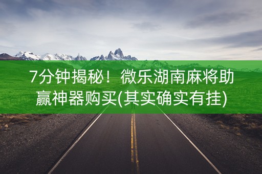 7分钟揭秘！微乐湖南麻将助赢神器购买(其实确实有挂)