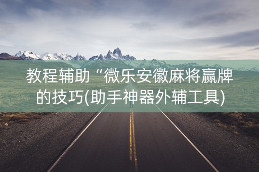 教程辅助“微乐安徽麻将赢牌的技巧(助手神器外辅工具)