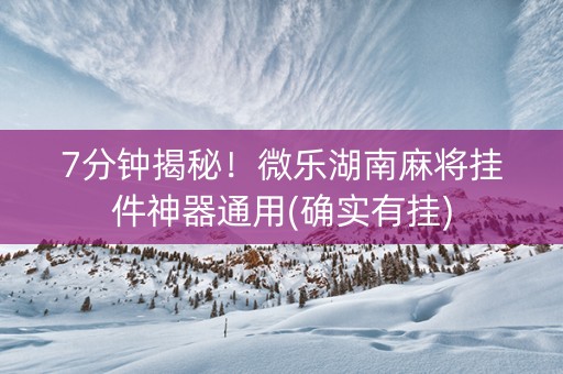7分钟揭秘！微乐湖南麻将挂件神器通用(确实有挂)