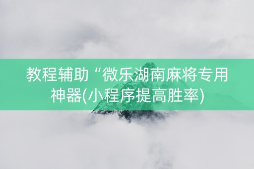 教程辅助“微乐湖南麻将专用神器(小程序提高胜率)