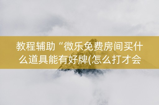 教程辅助“微乐免费房间买什么道具能有好牌(怎么打才会赢)