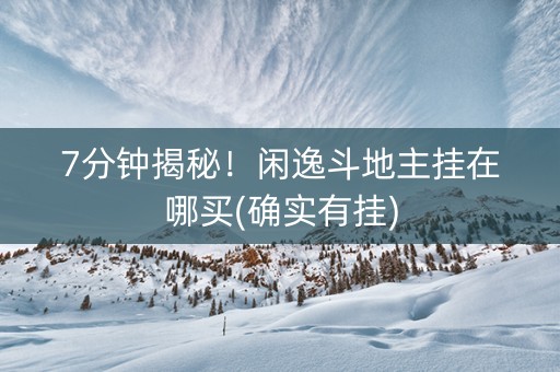 7分钟揭秘！闲逸斗地主挂在哪买(确实有挂)