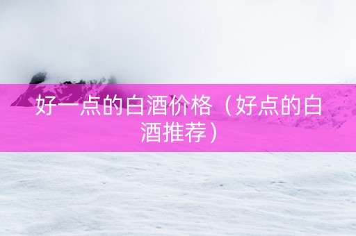 好一点的白酒价格（好点的白酒推荐）