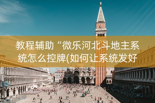 教程辅助“微乐河北斗地主系统怎么控牌(如何让系统发好牌)