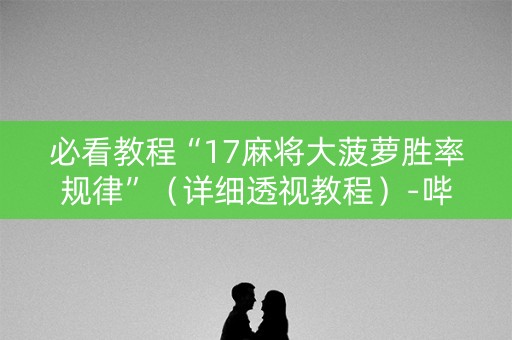 必看教程“17麻将大菠萝胜率规律”（详细透视教程）-哔哩哔哩