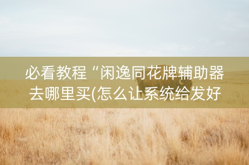 必看教程“闲逸同花牌辅助器去哪里买(怎么让系统给发好牌)