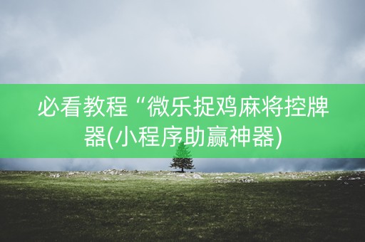 必看教程“微乐捉鸡麻将控牌器(小程序助赢神器)