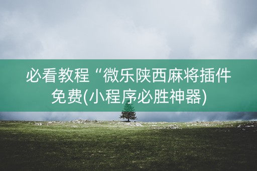 必看教程“微乐陕西麻将插件免费(小程序必胜神器)