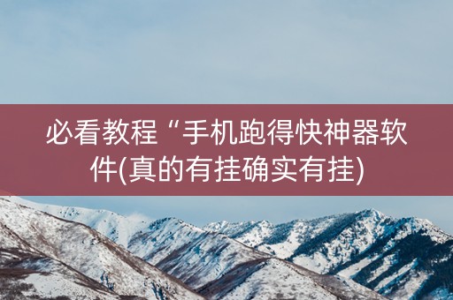 必看教程“手机跑得快神器软件(真的有挂确实有挂)