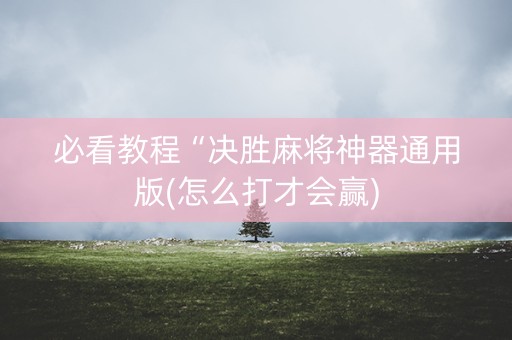 必看教程“决胜麻将神器通用版(怎么打才会赢)