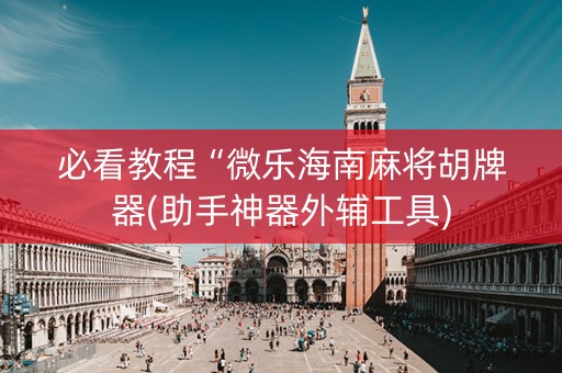 必看教程“微乐海南麻将胡牌器(助手神器外辅工具)