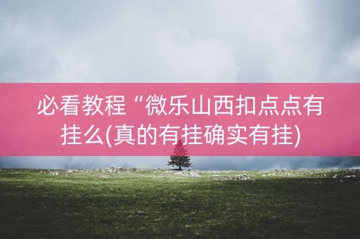 必看教程“微乐山西扣点点有挂么(真的有挂确实有挂)