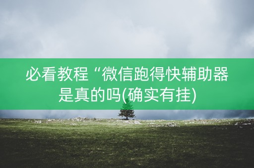 必看教程“微信跑得快辅助器是真的吗(确实有挂)