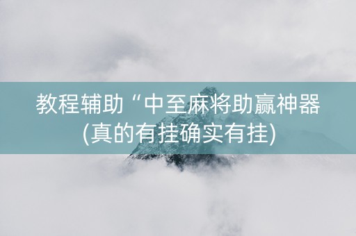 教程辅助“中至麻将助赢神器(真的有挂确实有挂)