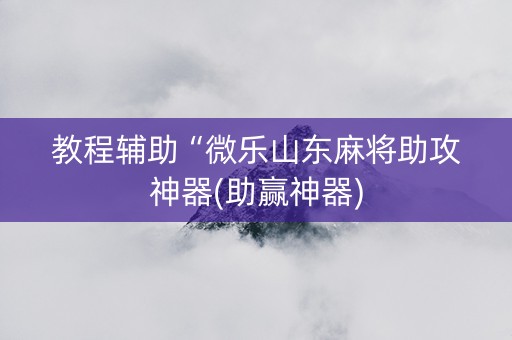 教程辅助“微乐山东麻将助攻神器(助赢神器)