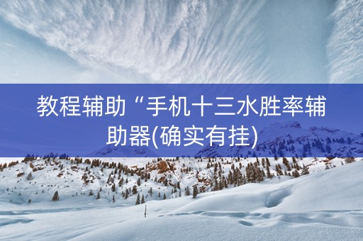教程辅助“手机十三水胜率辅助器(确实有挂)