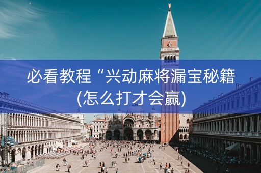 必看教程“兴动麻将漏宝秘籍(怎么打才会赢)