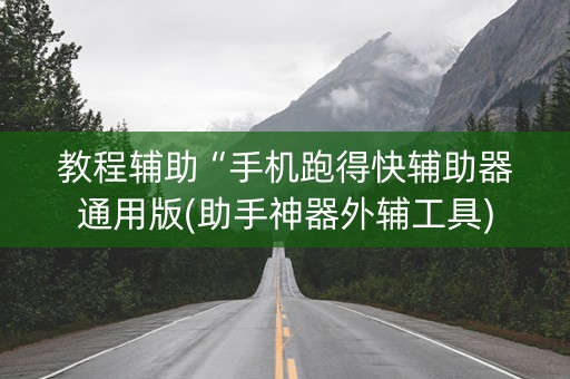 教程辅助“手机跑得快辅助器通用版(助手神器外辅工具)