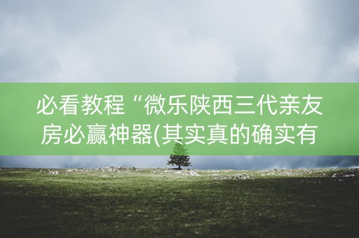 必看教程“微乐陕西三代亲友房必赢神器(其实真的确实有挂)