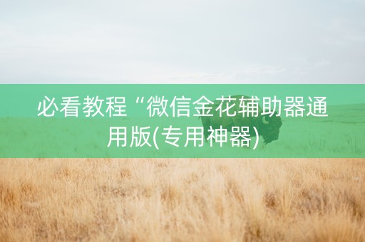 必看教程“微信金花辅助器通用版(专用神器)