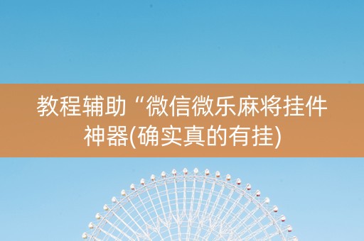 教程辅助“微信微乐麻将挂件神器(确实真的有挂)