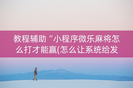 教程辅助“小程序微乐麻将怎么打才能赢(怎么让系统给发好牌)
