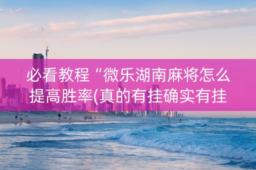 必看教程“微乐湖南麻将怎么提高胜率(真的有挂确实有挂)