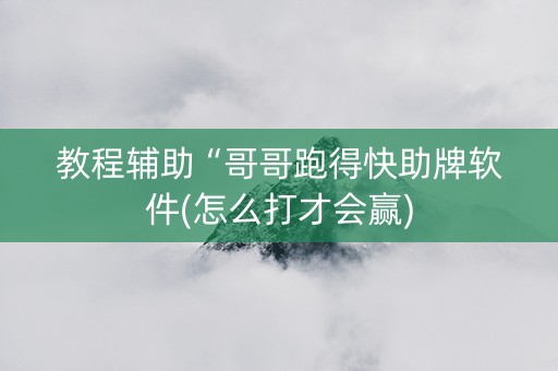 教程辅助“哥哥跑得快助牌软件(怎么打才会赢)