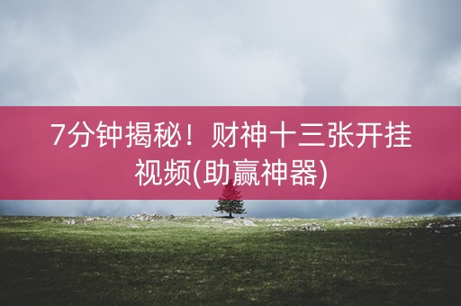 7分钟揭秘！财神十三张开挂视频(助赢神器)