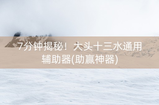 7分钟揭秘！大头十三水通用辅助器(助赢神器)