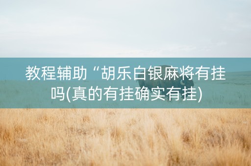 教程辅助“胡乐白银麻将有挂吗(真的有挂确实有挂)