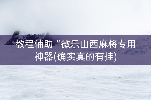 教程辅助“微乐山西麻将专用神器(确实真的有挂)