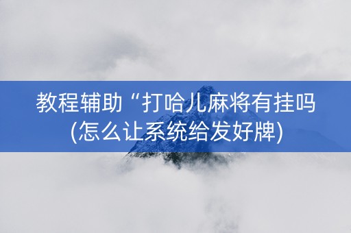教程辅助“打哈儿麻将有挂吗(怎么让系统给发好牌)