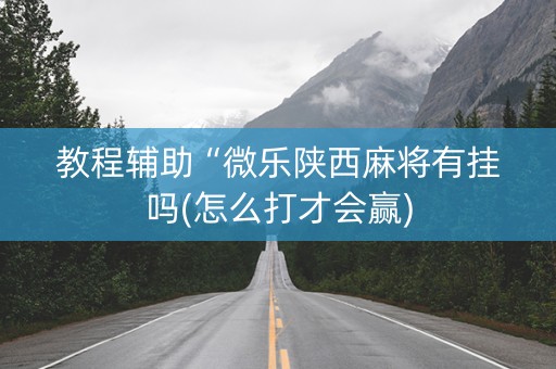教程辅助“微乐陕西麻将有挂吗(怎么打才会赢)