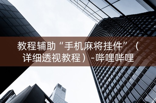 教程辅助“手机麻将挂件”（详细透视教程）-哔哩哔哩
