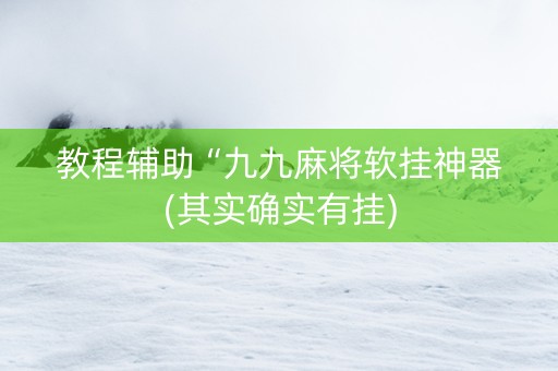 教程辅助“九九麻将软挂神器(其实确实有挂)