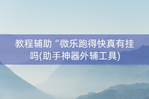 教程辅助“微乐跑得快真有挂吗(助手神器外辅工具)