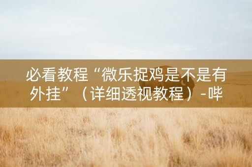 必看教程“微乐捉鸡是不是有外挂”（详细透视教程）-哔哩哔哩