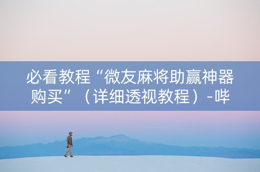 必看教程“微友麻将助赢神器购买”（详细透视教程）-哔哩哔哩