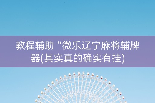 教程辅助“微乐辽宁麻将辅牌器(其实真的确实有挂)