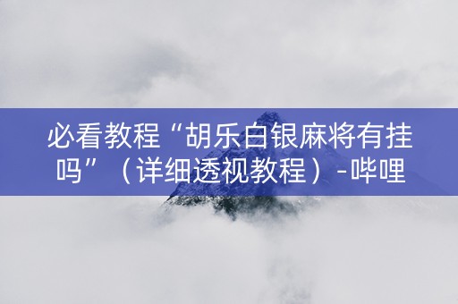 必看教程“胡乐白银麻将有挂吗”（详细透视教程）-哔哩哔哩