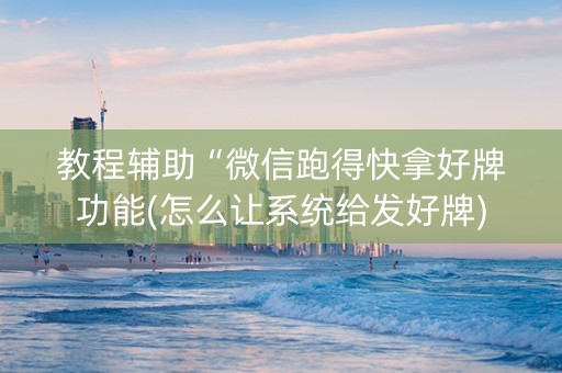 教程辅助“微信跑得快拿好牌功能(怎么让系统给发好牌)