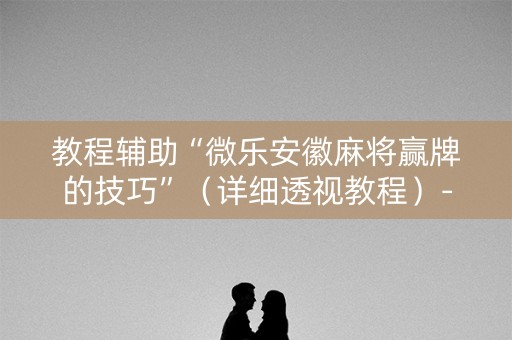 教程辅助“微乐安徽麻将赢牌的技巧”（详细透视教程）-哔哩哔哩