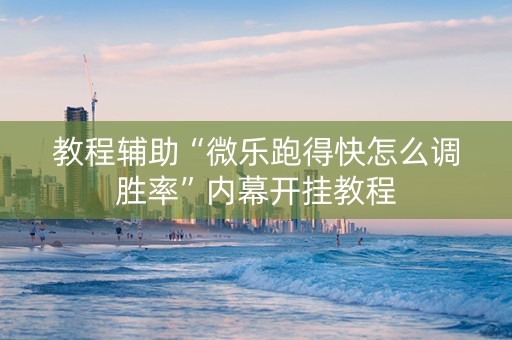 教程辅助“微乐跑得快怎么调胜率”内幕开挂教程