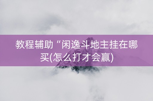 教程辅助“闲逸斗地主挂在哪买(怎么打才会赢)
