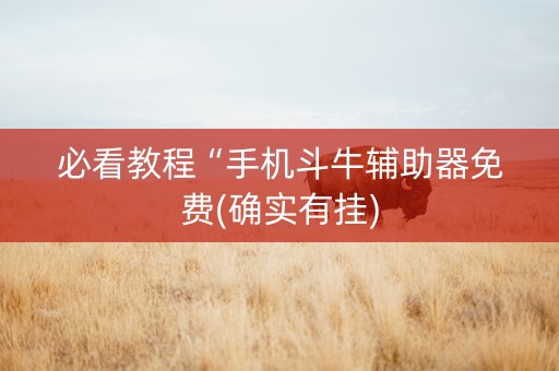 必看教程“手机斗牛辅助器免费(确实有挂)