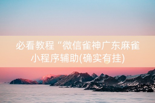 必看教程“微信雀神广东麻雀小程序辅助(确实有挂)